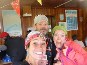With Joel Meredith and Jess Baker at Rifugio Sella